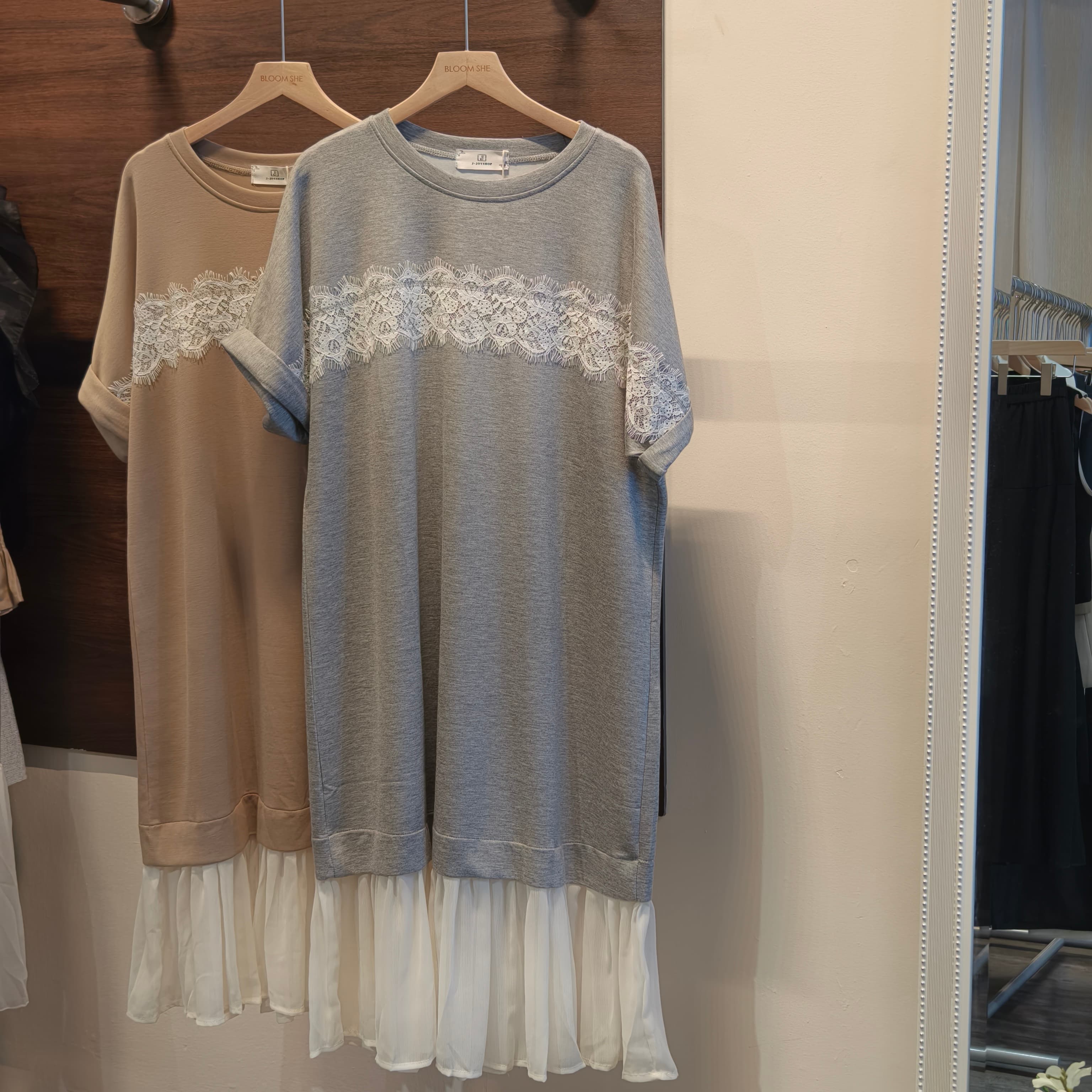 A0082 蕾丝连衣裙 GREY
